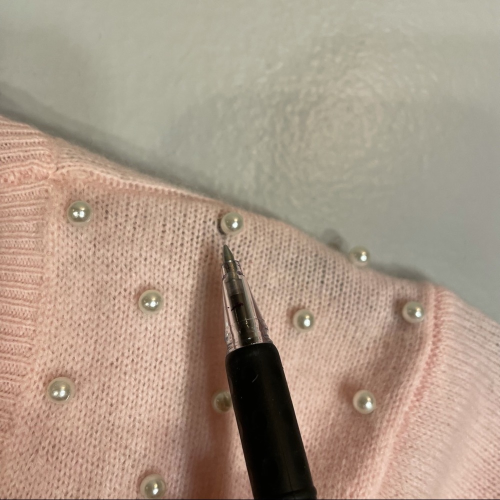 Saks Fifth Avenue 100% Cashmere Pearl Baby Pink Lightweight Sweater Size S - Picture 12 of 14